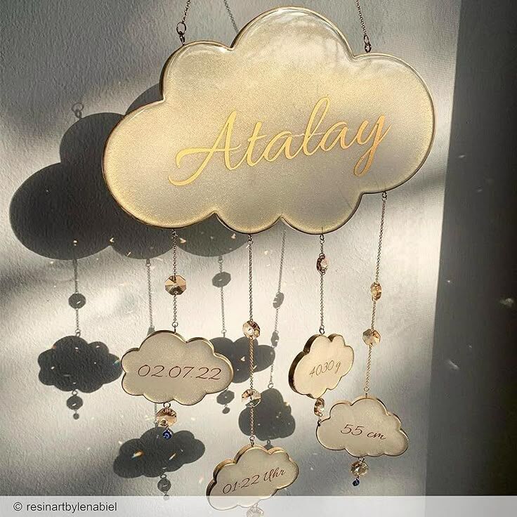 Resinarticrafts Customized Resin Baby Birth Cloud