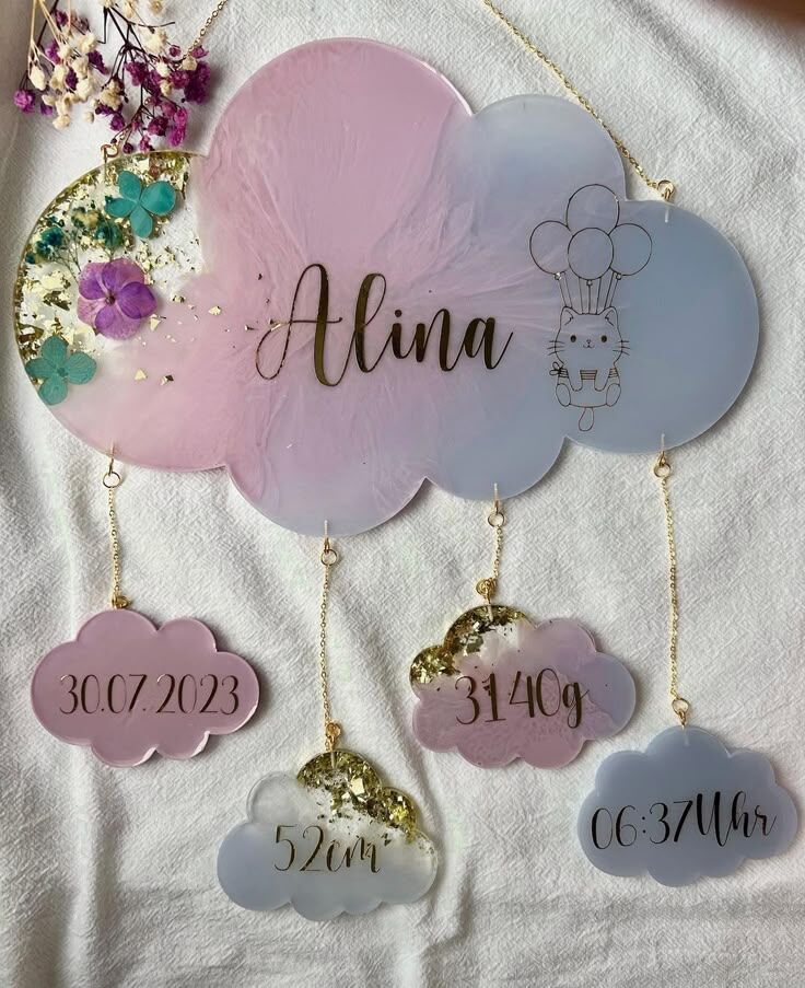 Resinarticrafts Customized Resin Baby Birth Cloud